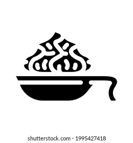 spice wasabi on plate glyph icon vector. spice wasabi on plate sign. isolated contour symbol black illustration