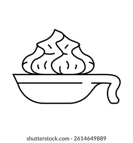 spice wasabi on plate line icon vector. spice wasabi on plate sign. isolated contour symbol black illustration