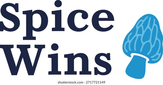 Spice Wins tipografia vetor design azul preto cogumelo ícone gráfico para t-shirt vestuário adesivo natureza merchandise impressão layout criativo corte arquivo silhueta cricut cricut digital