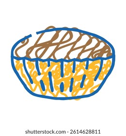 spiced bun food meal doodle icon sketch vector. spiced bun food meal sign. isolated symbol illustration