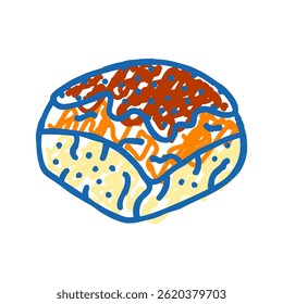 bolinho temperado refeição alimentar ícone doodle esboço vetor. bolinho temperado sinal de refeição alimentar. ilustração símbolo isolado