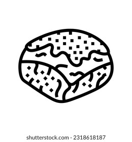 spiced bun food meal line icon vector. spiced bun food meal sign. isolated contour symbol black illustration
