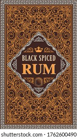 Spiced Rum - ornate vintage decorative label