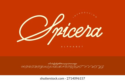 Spicera Bold Monoline Script Font Vetor Para Design De Marca De Alimentos