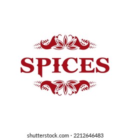 Spices banner, decorated with pappers, herbs and anise star.