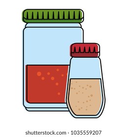 spices bottles isolated icon