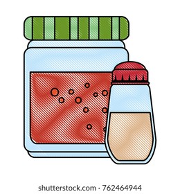 spices bottles isolated icon
