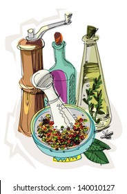 spices - cartoon