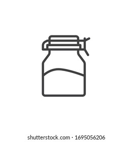 Spices glass jar line icon. Condiment bottle linear style sign for mobile concept and web design. Mason jar outline vector icon. Symbol, logo illustration. Vector graphics