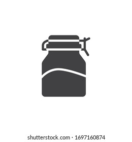 Spices glass jar vector icon. Condiment bottle filled flat sign for mobile concept and web design. Mason jar glyph icon. Symbol, logo illustration. Vector graphics