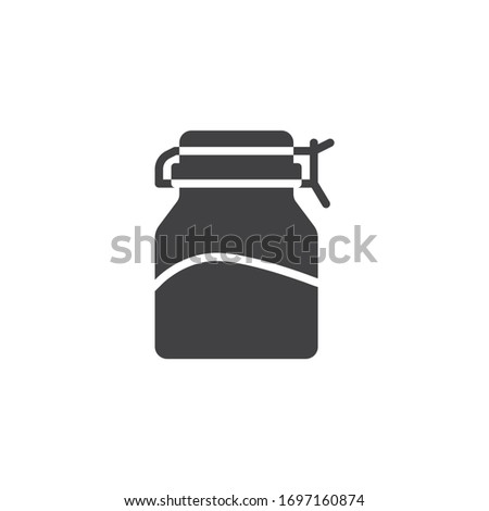 Spices glass jar vector icon. Condiment bottle filled flat sign for mobile concept and web design. Mason jar glyph icon. Symbol, logo illustration. Vector graphics