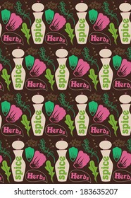 spices and herbs seamless pattern design. vector illustration