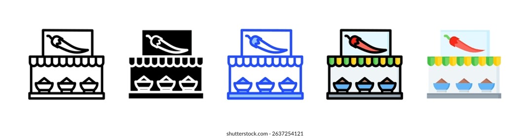 Spices Icon Collection With Multiple Styles