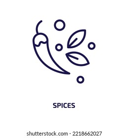 spices icon from food collection. Thin linear spices, cooking, kitchen outline icon isolated on white background. Line vector spices sign, symbol for web and mobile