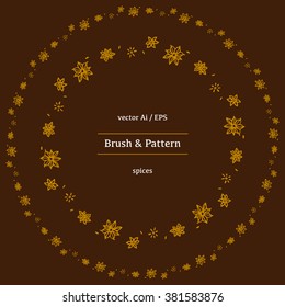 spices icons set, condiment vector icons, vintage restaurant cartoon icons, cinnamon icon, wreath spices, ink wreath, cacao icon, wreath condiment, cacao doodle icons
