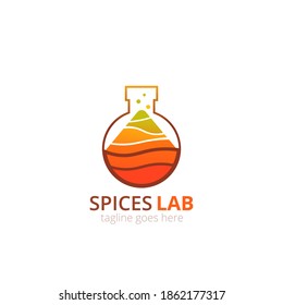 Spices lab logo concept design. Food vector illustration. Healthy simple logotype