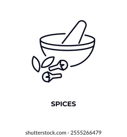 spices  outline icon. Linear vector from food concept. Thin line spices  icon isolated on white background