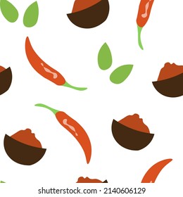 spices powder illustration vector seamless pattern