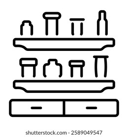 Spices racks icon in linear style 