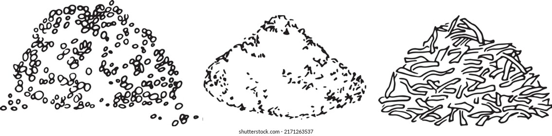 Spices and salt. Line art vector illustration. Isolated on a white background. For your design.