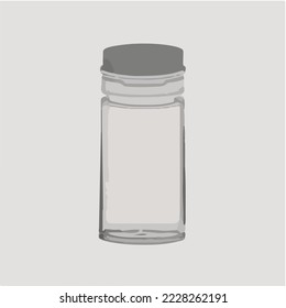 Spices, Salt, Salt Shaker. Filled spice jars. Empty spice jar
 Illustration Vector Cartoon Drawing