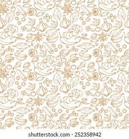 Spices seamless background
