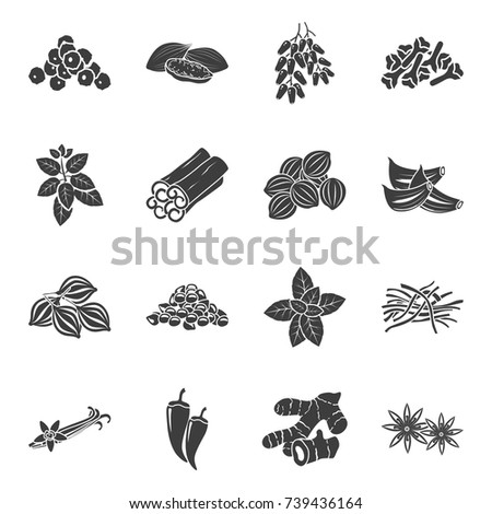 Spices simple icons set