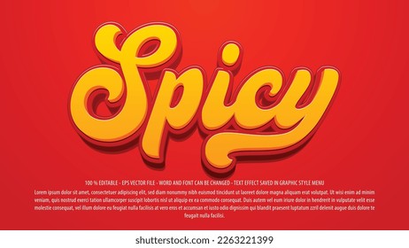 Plantilla de efecto de texto editable en 3d de estilo picante para logotipo y marca comercial