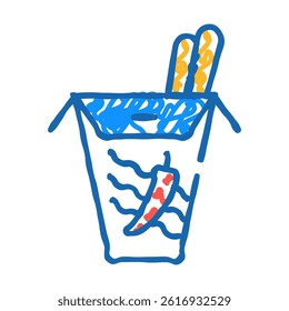 spicy asian food doodle icon sketch vector. spicy asian food sign. isolated symbol illustration