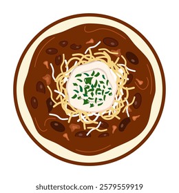 Spicy Beef Chili Vector Art..Perfect for Food Lovers