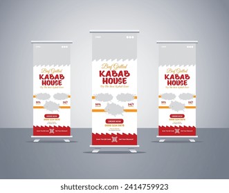 Spicy Beef Grilled Kebab Roll or Pull Up Banner for Food
