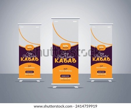 Spicy Beef Grilled Kebab Roll or Pull Up Banner for Food
