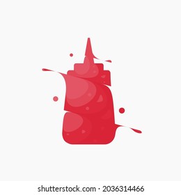 würzige Flaschensauce Scheibe Splash Vektorgrafik Symbol