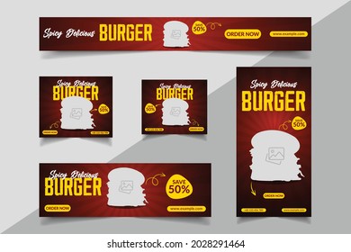 Plantilla de banner web de Spicy Burger