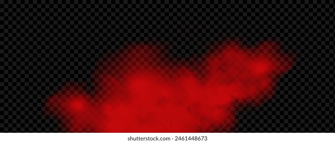 Spicy burst powder. Splashes of red pepper explosion. Overlay effect of chili or paprika spice splatters. Vector realistic illustration of hot, dried spices