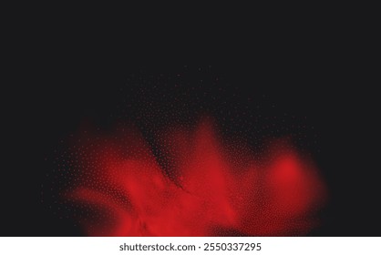 Spicy burst powder. Splashes of red pepper explosion. Overlay effect of chili or paprika spice splatters. Vector realistic illustration of hot, dried spices