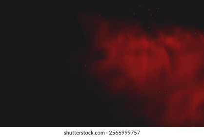 Spicy burst powder. Splashes of red pepper explosion. Overlay effect of chili or paprika spice splatters. Vector realistic illustration of hot, dried spices