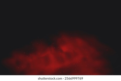 Spicy burst powder. Splashes of red pepper explosion. Overlay effect of chili or paprika spice splatters. Vector realistic illustration of hot, dried spices