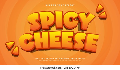 Spicy Cheese editable text effect Template Suitable for Spicy food products