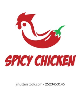 spicy chicken flat minimalist design logo
