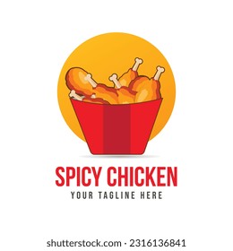 Spicy chicken logos in flat design vector template