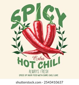 Arte picante de pimenta. Design de impressão gráfica chili. estampas de alimentos. trabalho artístico de meninas de verão. Design de camiseta quente chili para impressão de camiseta, cartaz, adesivo, fundo e outros usos.