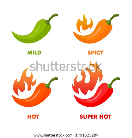 Spicy chili level icons vector image
