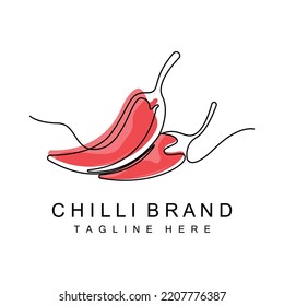 Spicy Chili Logo Design, Red Vegetable Illustration, Kitchen Ingredients, Hot Chili Vector Brand Products