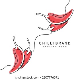 Spicy Chili Logo Design, Red Vegetable Illustration, Kitchen Ingredients, Hot Chili Vector Brand Products