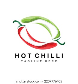 Spicy Chili Logo Design, Red Vegetable Illustration, Kitchen Ingredients, Hot Chili Vector Brand Products