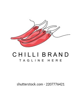 Spicy Chili Logo Design, Red Vegetable Illustration, Kitchen Ingredients, Hot Chili Vector Brand Products