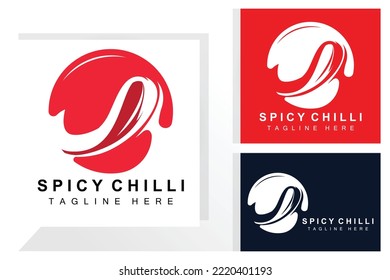 Spicy Chili Logo Design, Red Vegetable Illustration, Kitchen Ingredients, Hot Chili Vector Brand Products