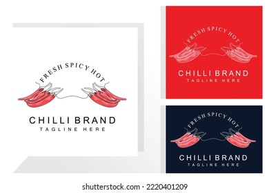 Spicy Chili Logo Design, Red Vegetable Illustration, Kitchen Ingredients, Hot Chili Vector Brand Products