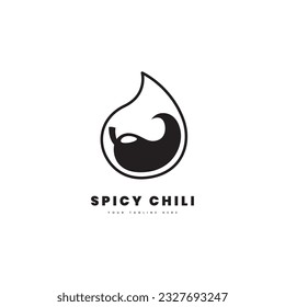 Spicy chili logo. Chili with a fire shaped frame, which indicates a spicy flavor, for spicy food logos.